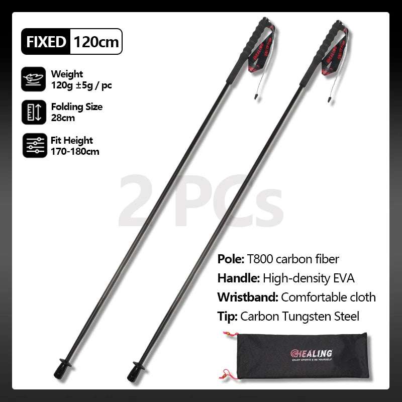 Okhealing Ultralight Carbon Fiber Antishock Trekking Poles