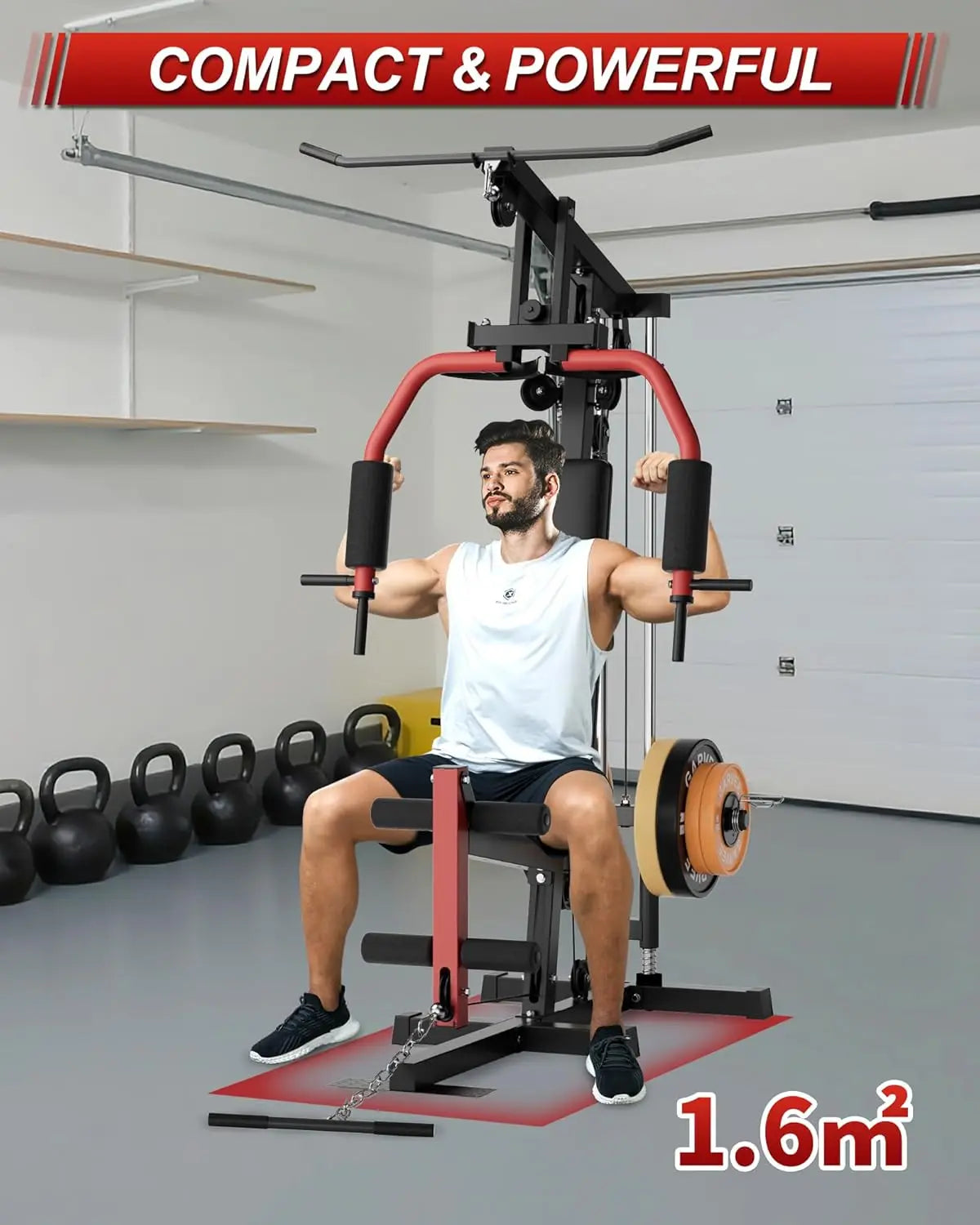 HiMiss 5 Station Home Gym Strength Training Workout System