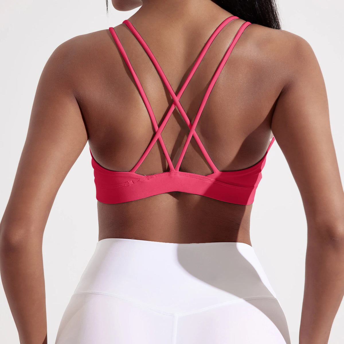 Womens High Support Cross Back Sports Bra Gym Yoga Training
