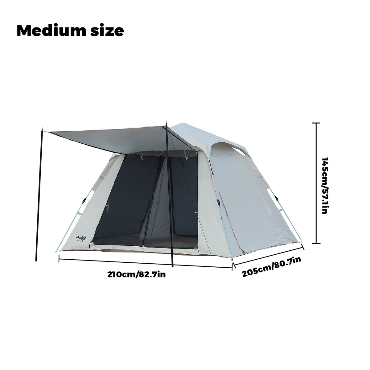 Pakicetus Pop Up Camping Tent With Double Doors And Ventilation