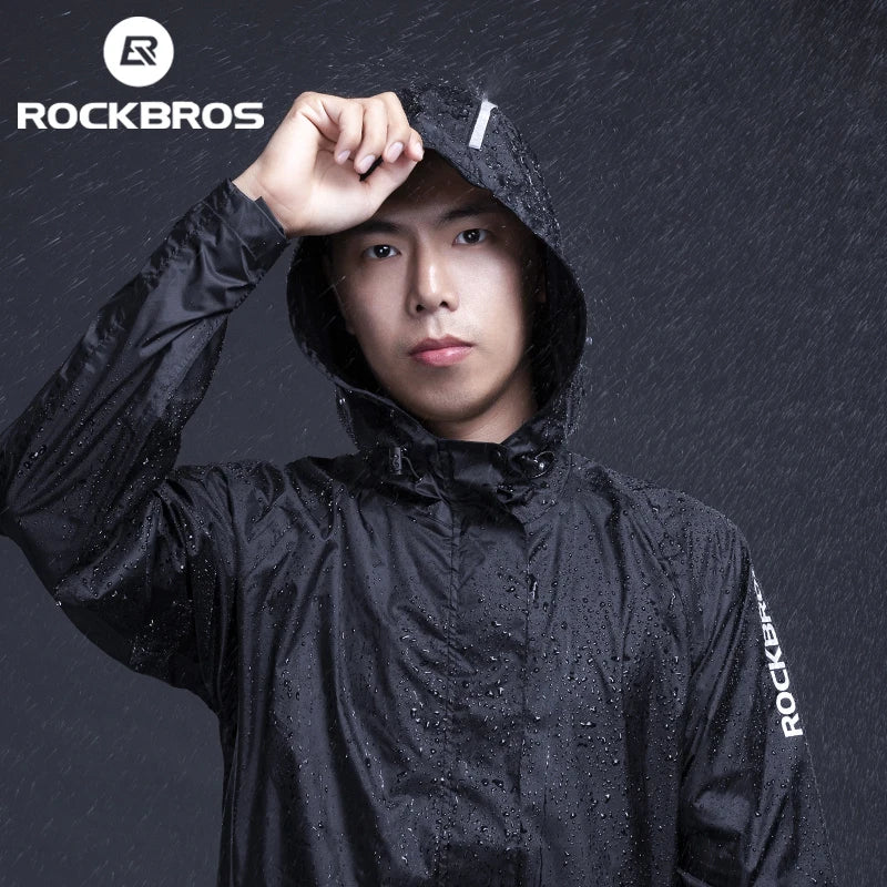 Rockbros Men Cycling Waterproof Windbreaker With Reflective Hood