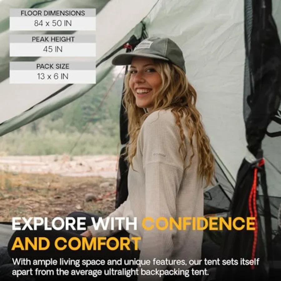Ultra Lightweight Backpacking Tent Waterproof Single Wall One Person