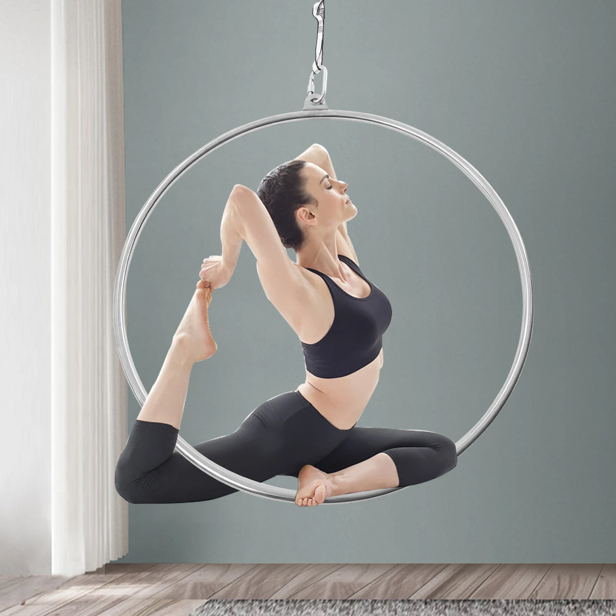 Stainless Steel Aerial Hoop For Yoga And Home Gym Fitness