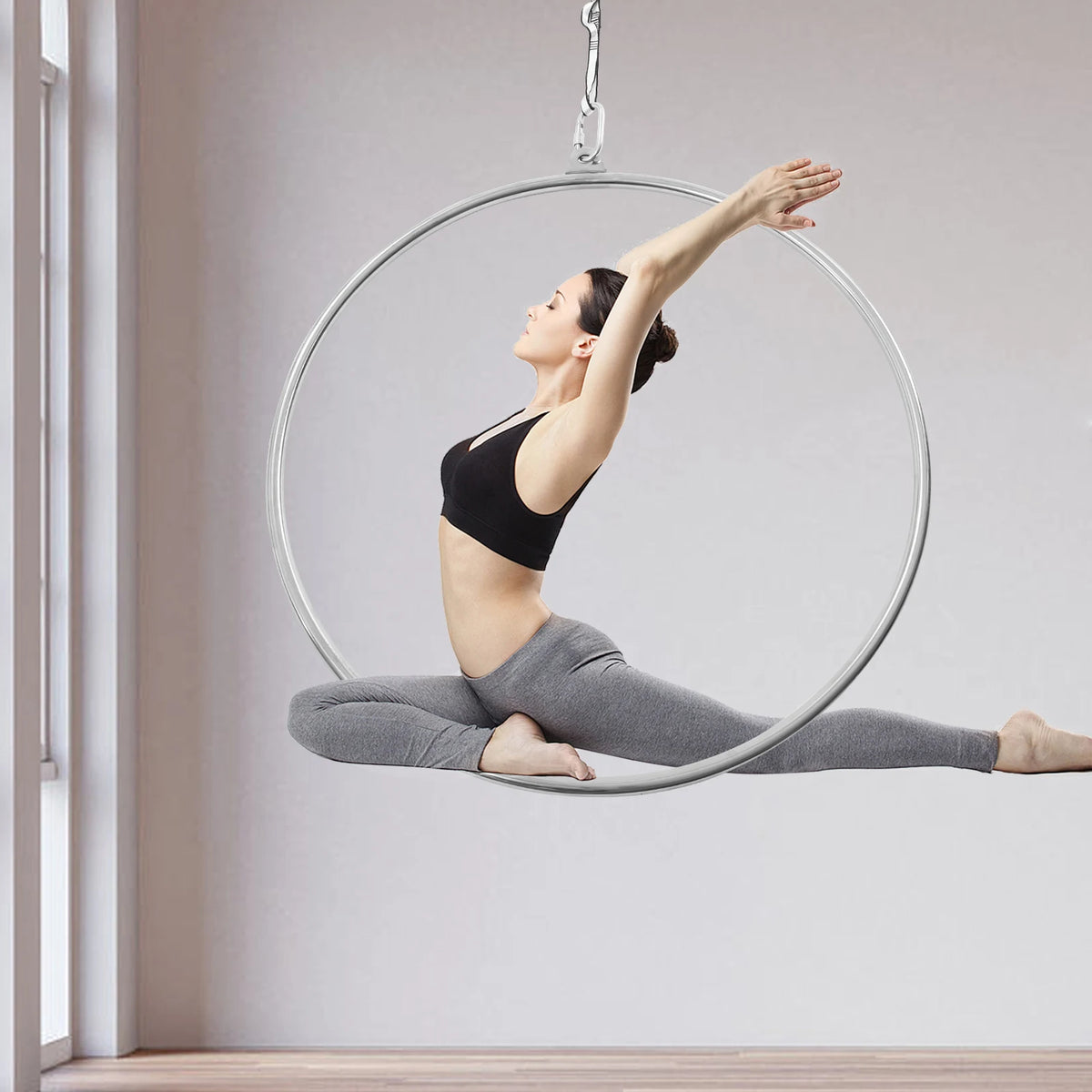Stainless Steel Aerial Hoop For Yoga And Home Gym Fitness