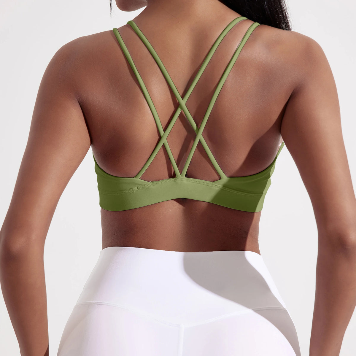Womens High Support Cross Back Sports Bra Gym Yoga Training