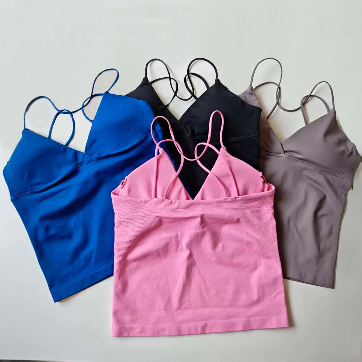 NCLAGEN Women Seamless Twist Front Longline Yoga Workout Tank Top