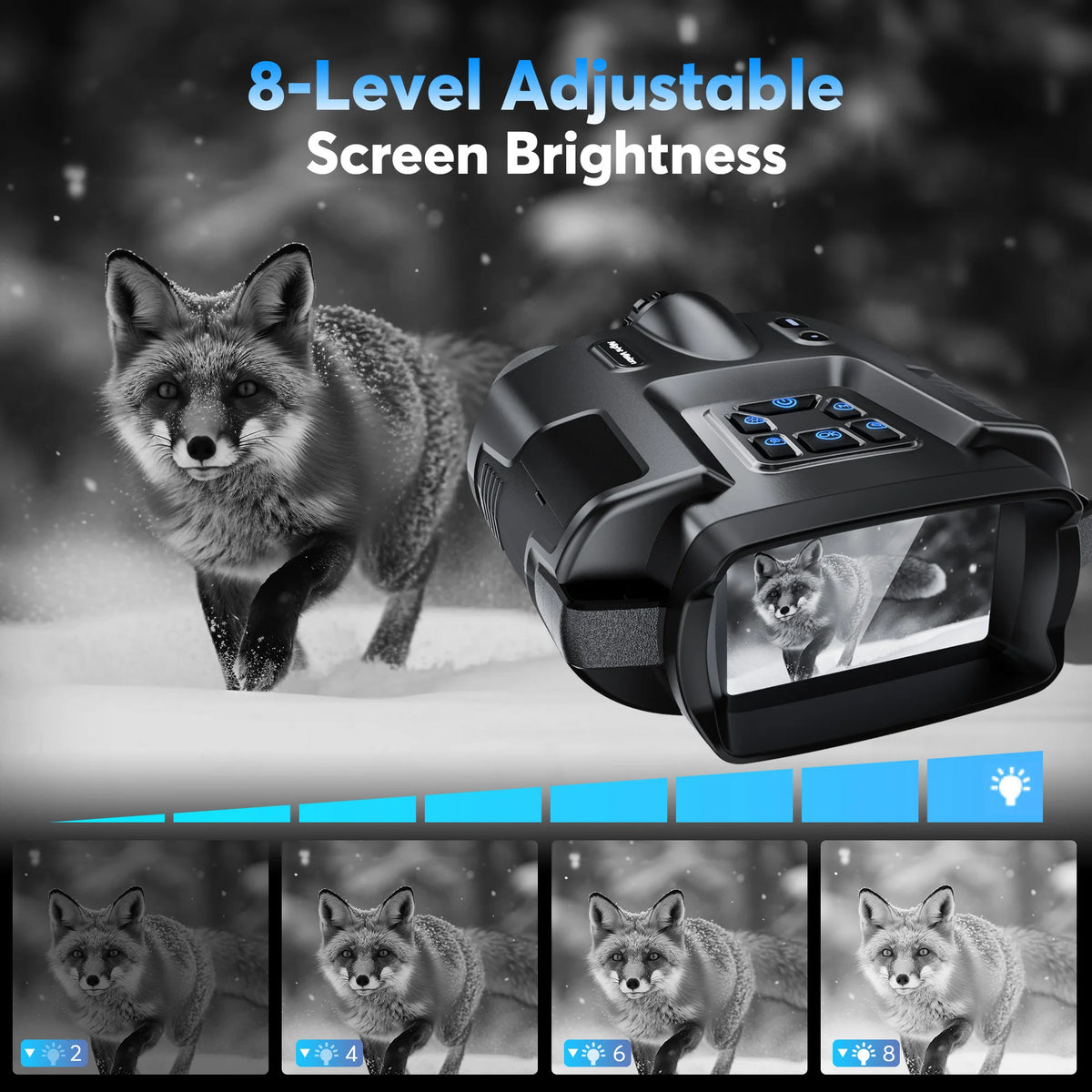 DIYIMIN Night Vision Binoculars 4K Infrared 8X Digital Zoom Rechargeable