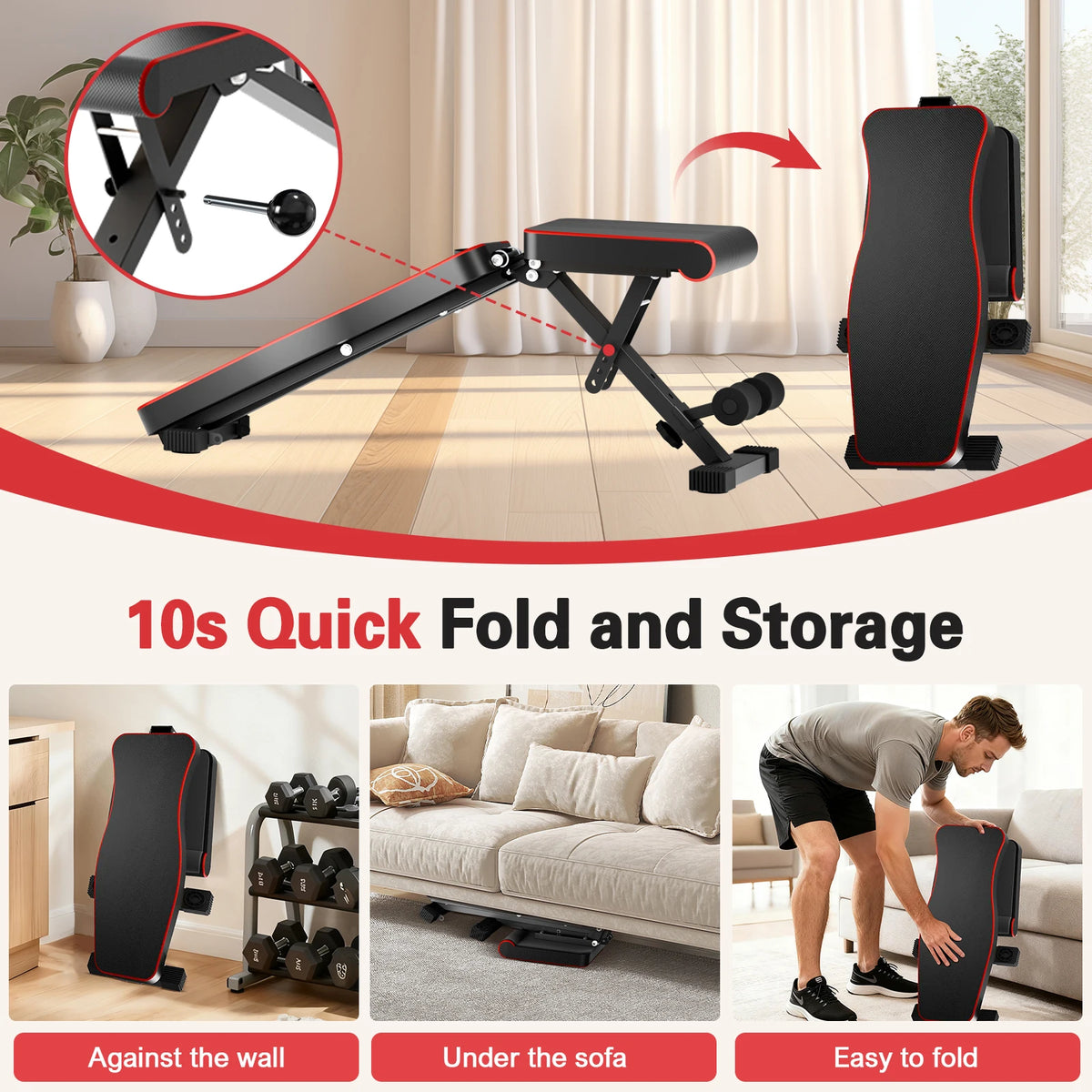 Adjustable Multifunctional Dumbbell Weight Bench For Home Gym