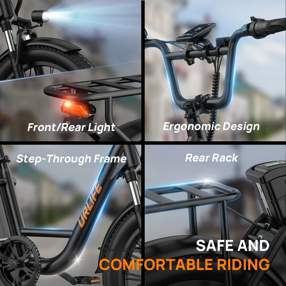 URLIFE E20 Electric Bike 750W Removable Battery Dual Disc Brakes