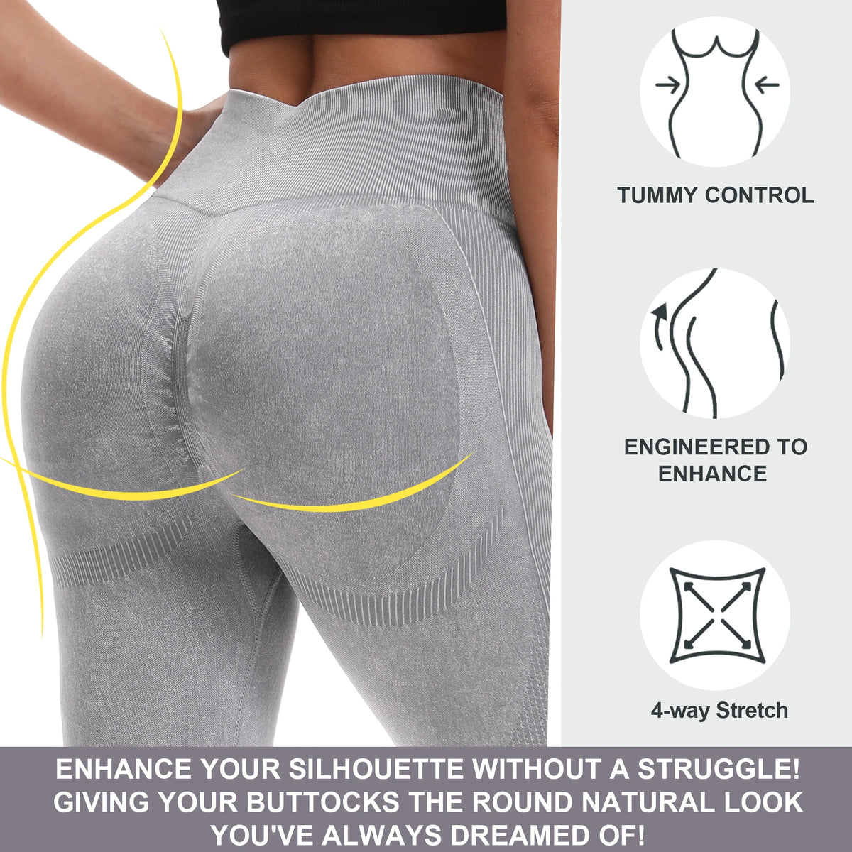 Women's Seamless High Waisted Yoga Leggings For Active Fitness