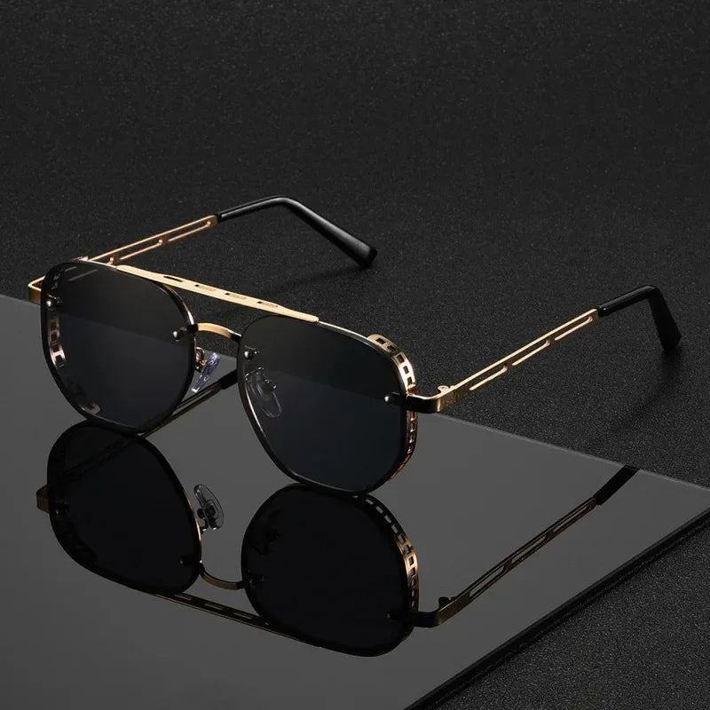 OPUYYM Double Beam Metal Sunglasses For Men And Women