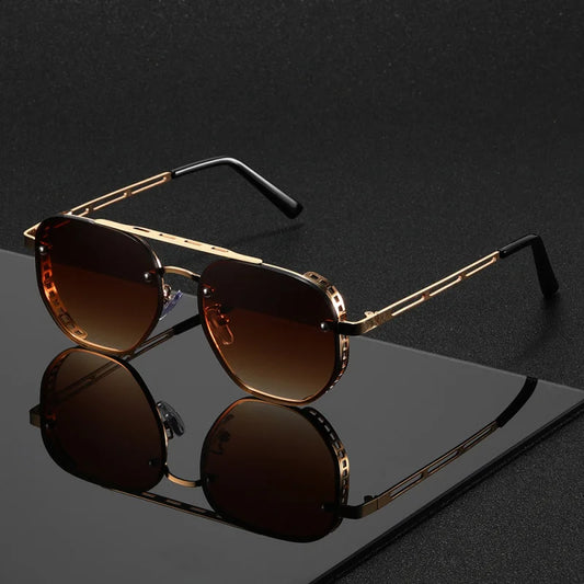 OPUYYM Double Beam Metal Sunglasses For Men And Women