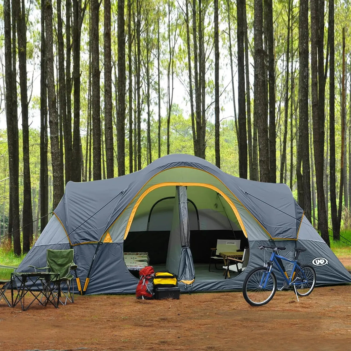 UNP Family Camping Tent With Two Rooms And Privacy Divider