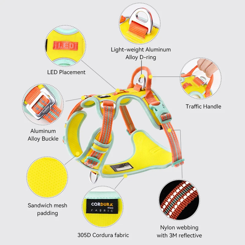 TrueLove Reflective Adjustable No Pull Dog Harness Training Vest
