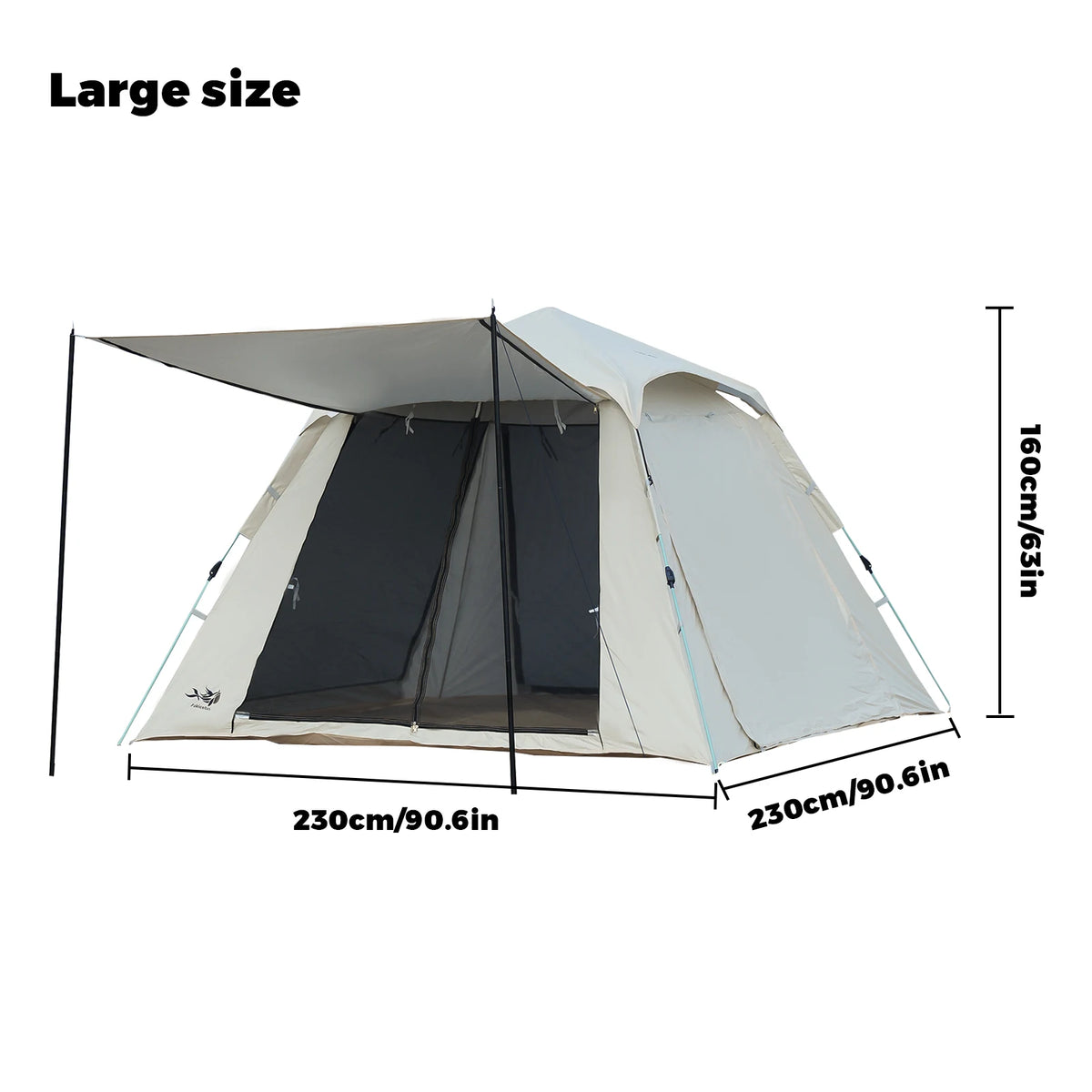 Pakicetus Pop Up Camping Tent With Double Doors And Ventilation