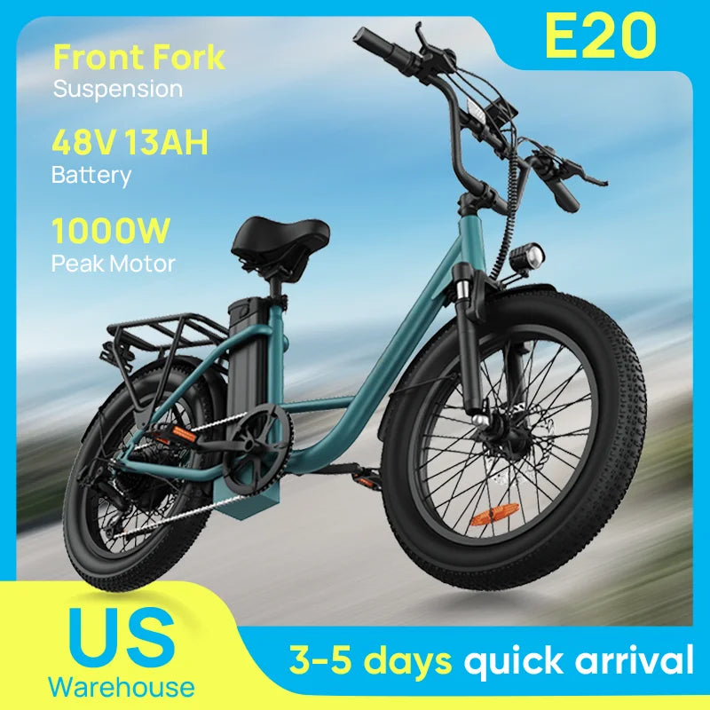 URLIFE E20 Electric Bike 750W Removable Battery Dual Disc Brakes