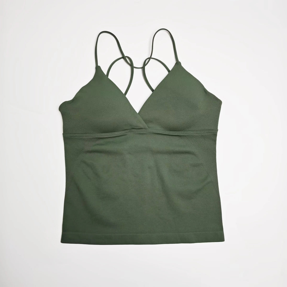 NCLAGEN Women Seamless Twist Front Longline Yoga Workout Tank Top