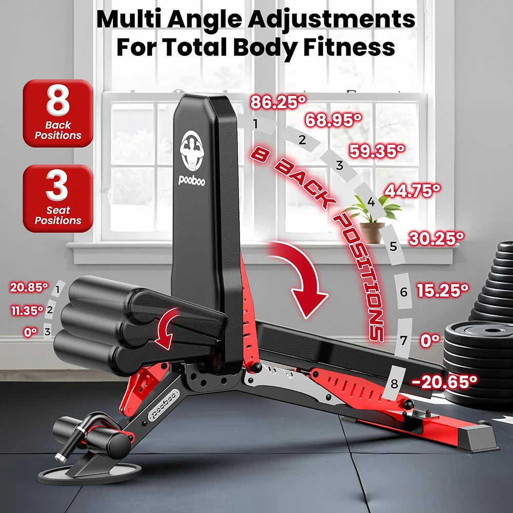 Pooboo Power Cage Smith Machine Home Gym Exercise System