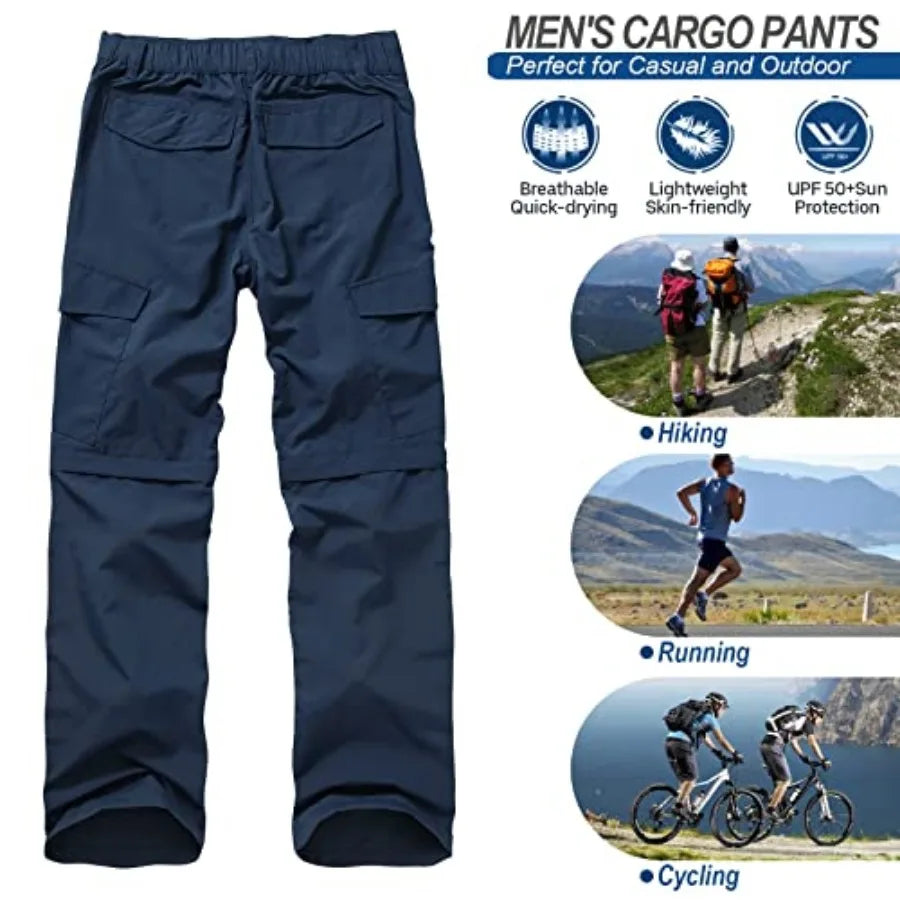 Men Quick Dry Lightweight Convertible Hiking Fishing Trousers