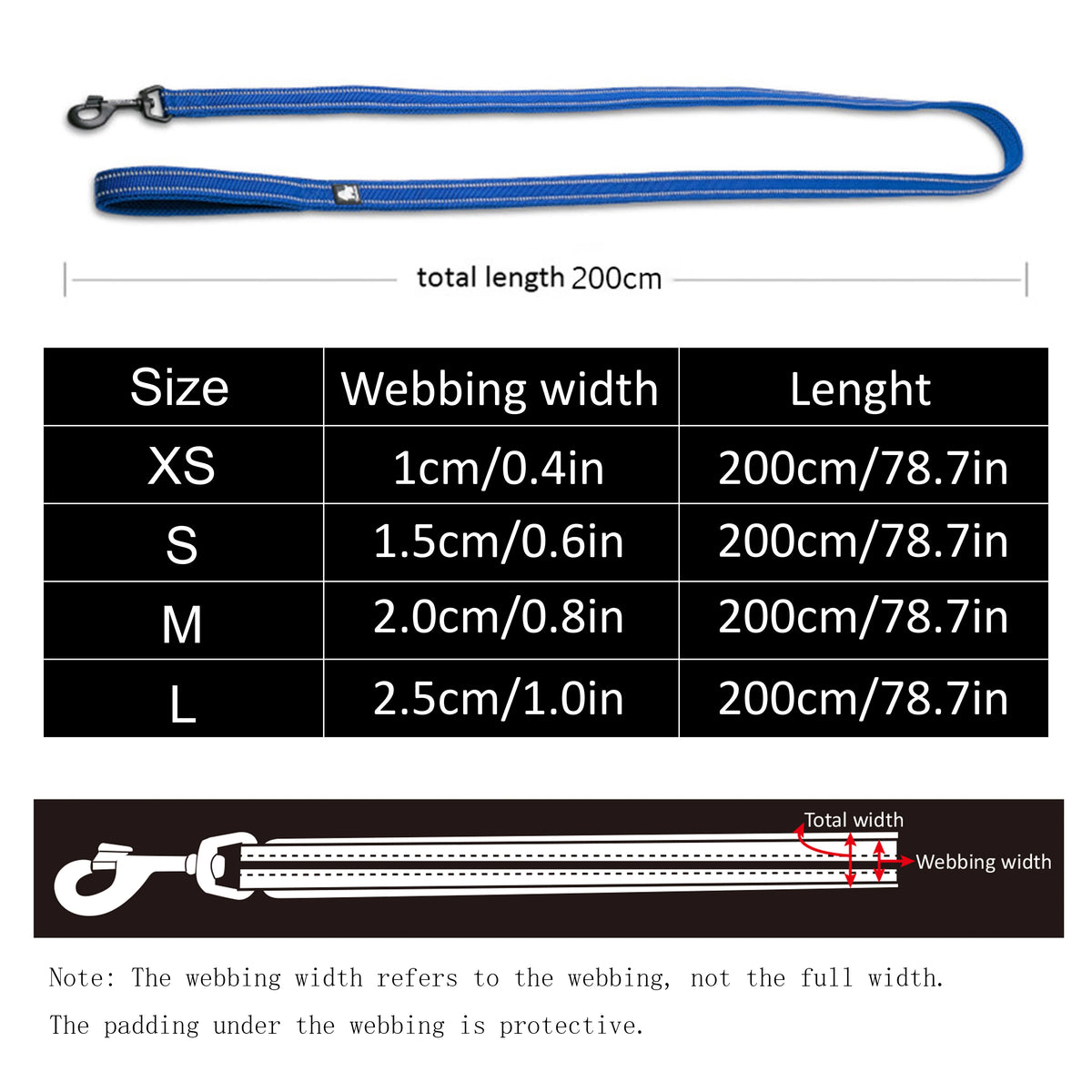 TrueLove Reflective Padded Nylon Mesh Soft Dog Walking Leash