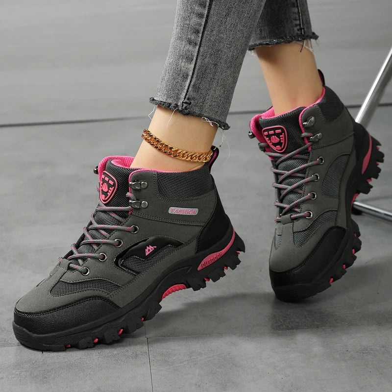 DASDOS Women's Waterproof Hiking Boots Non Slip Outdoor Shoes