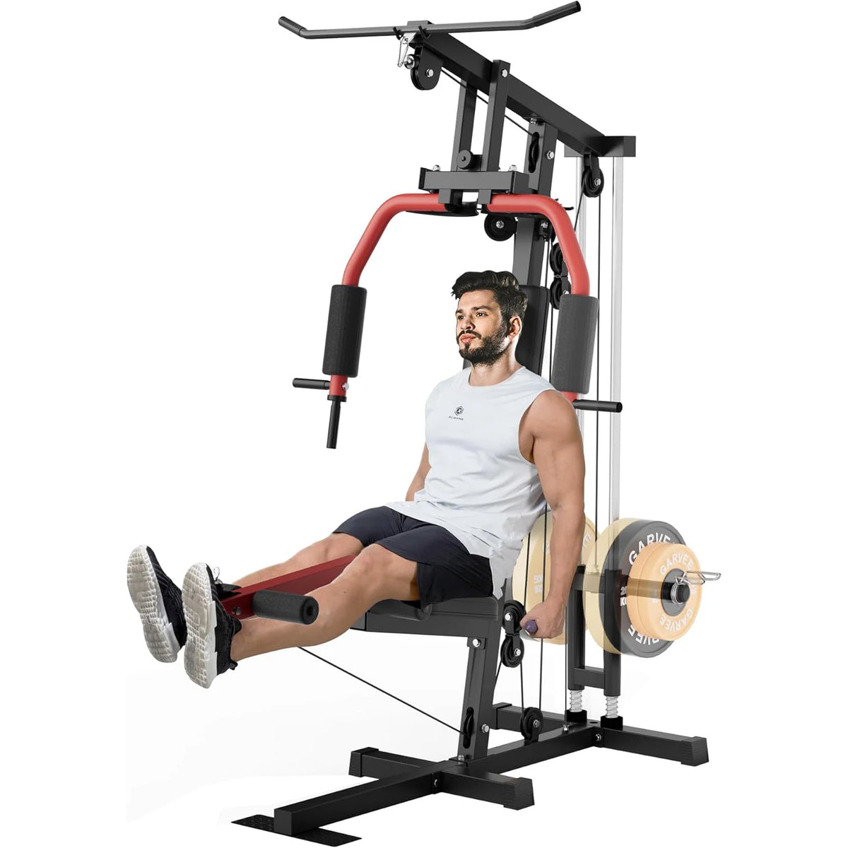 HiMiss 5 Station Home Gym Strength Training Workout System