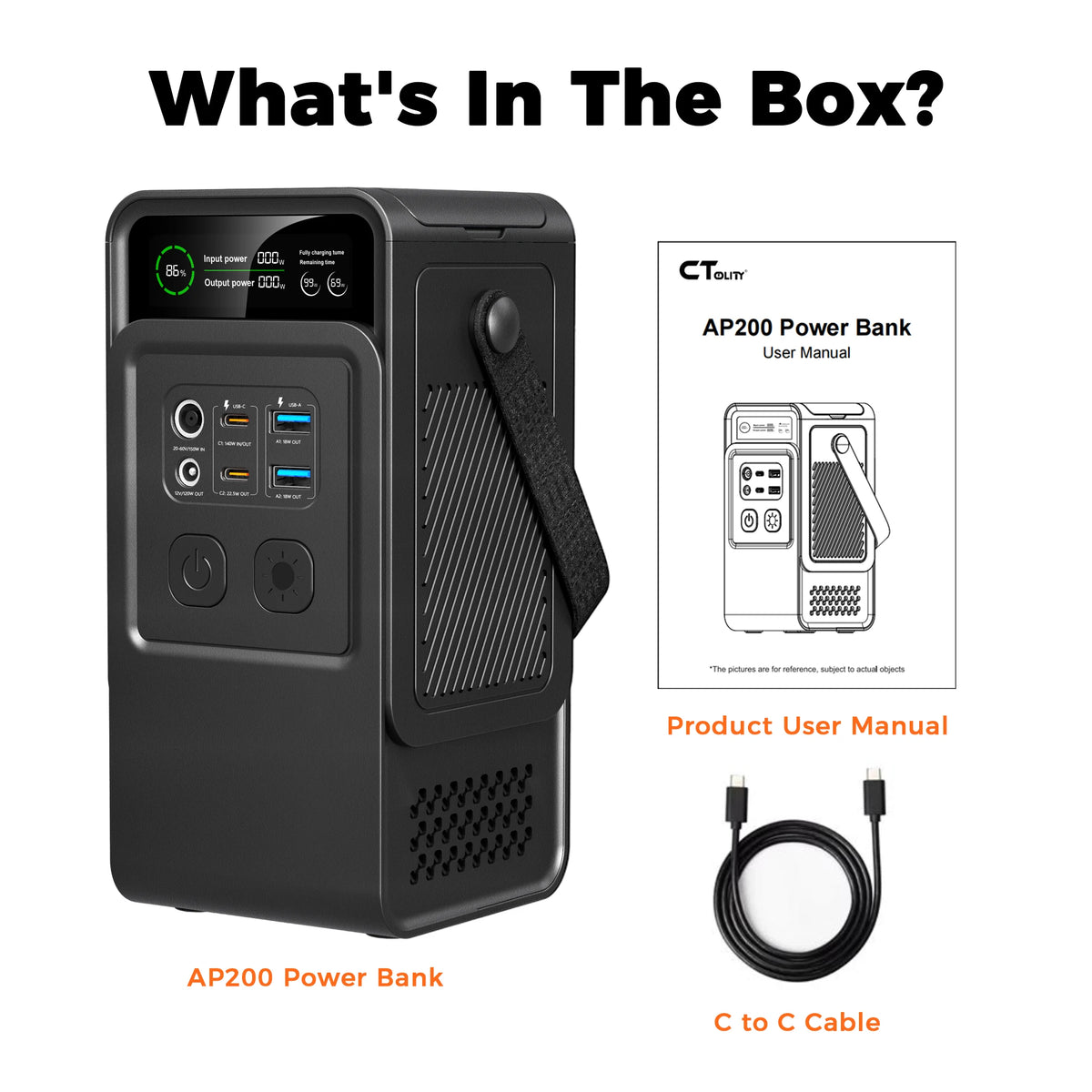 CtoliTY 200W Power Station 192Wh Lifepo4 Portable Power Bank