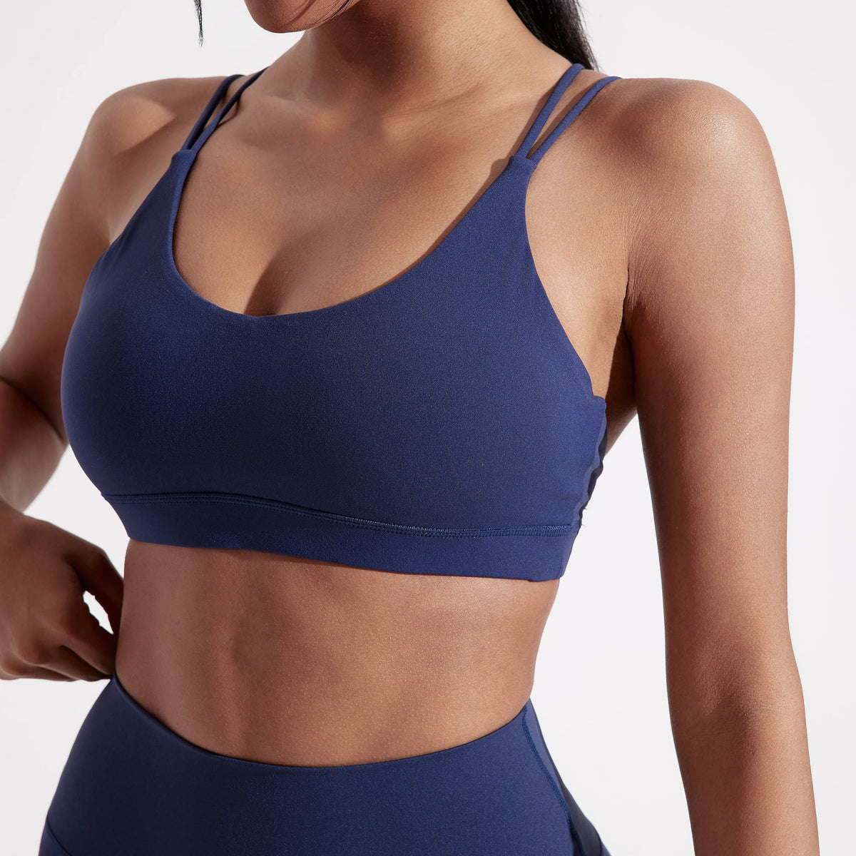 Womens High Support Cross Back Sports Bra Gym Yoga Training