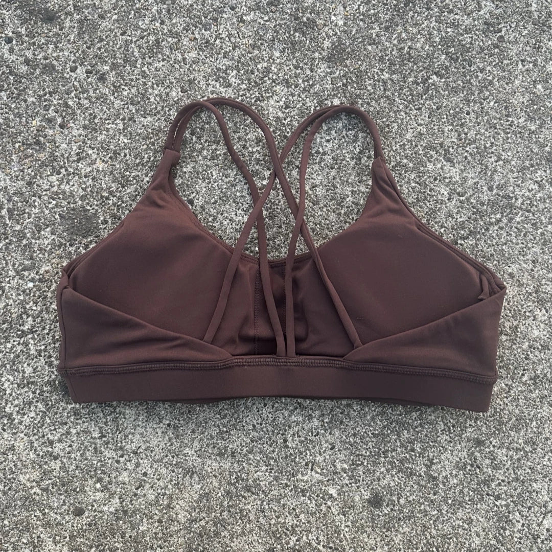 Womens High Support Cross Back Sports Bra Gym Yoga Training