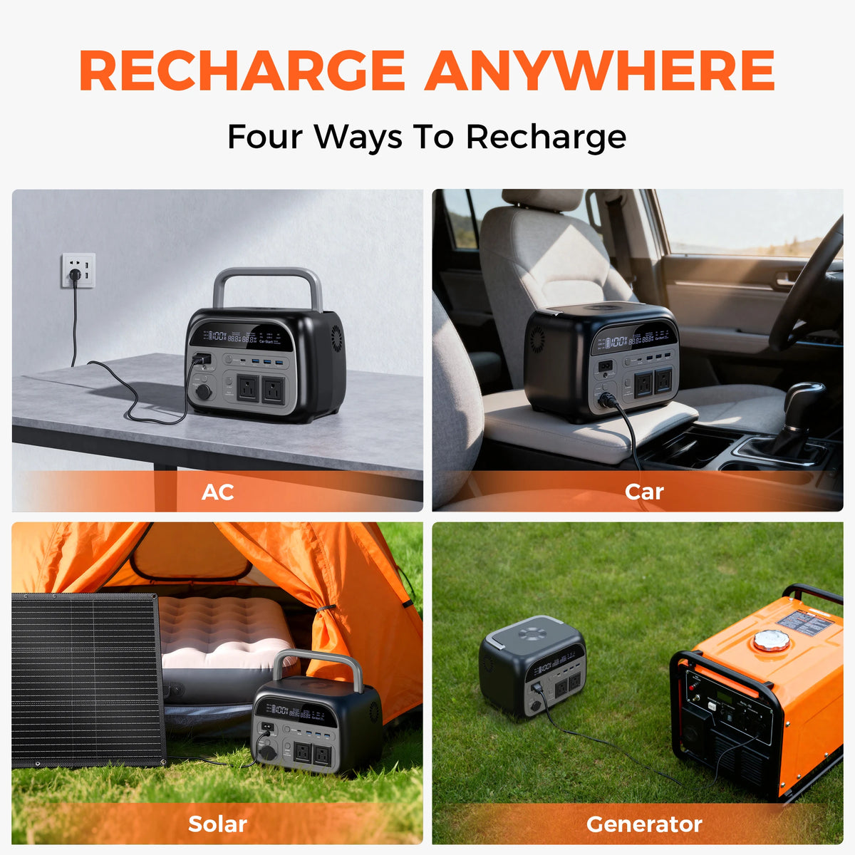 CTOLITY 500W Portable Power Station With 345Wh LiFePO4 Battery