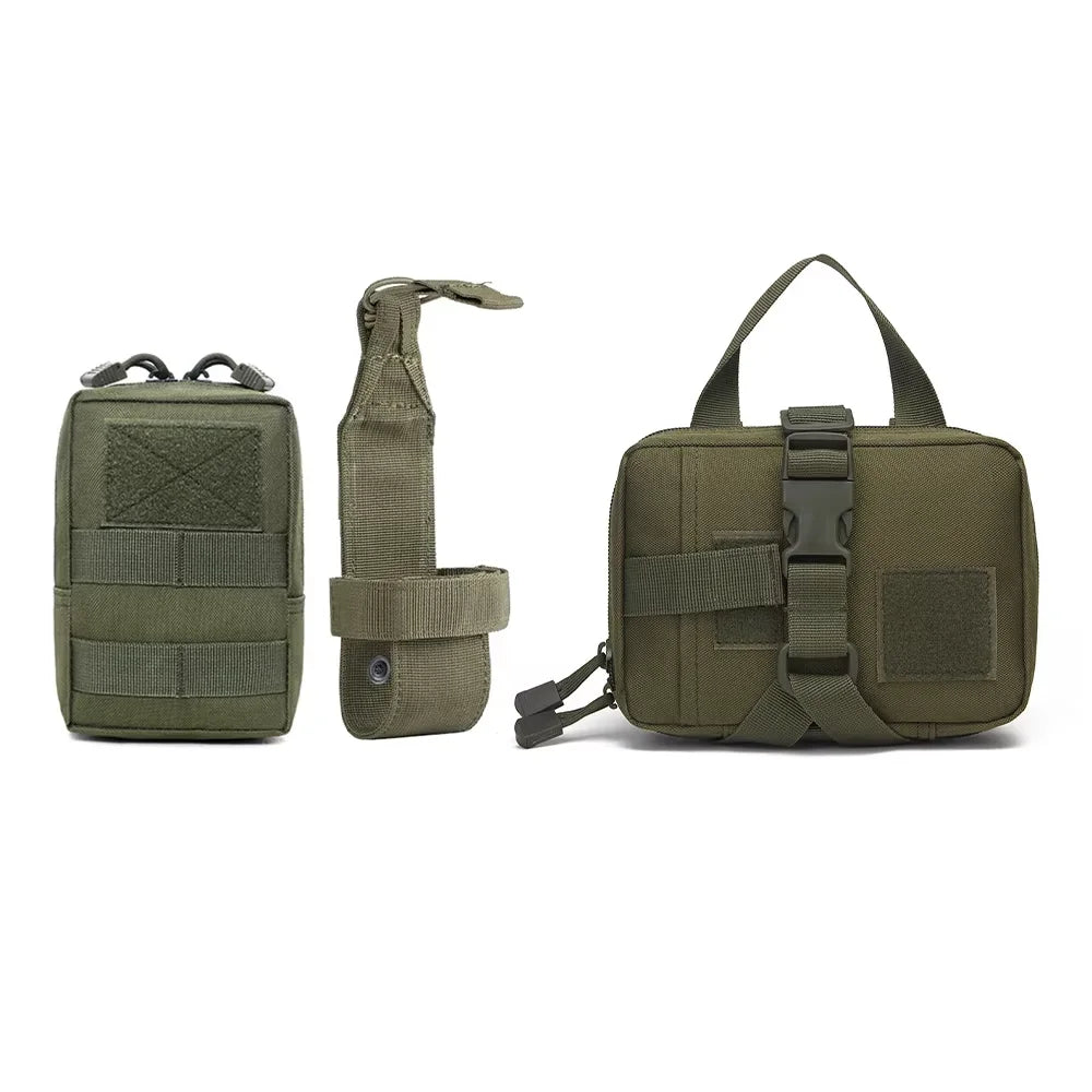 Nylon Dog Tactical Molle Pouch Set With Harness Attachment Kit