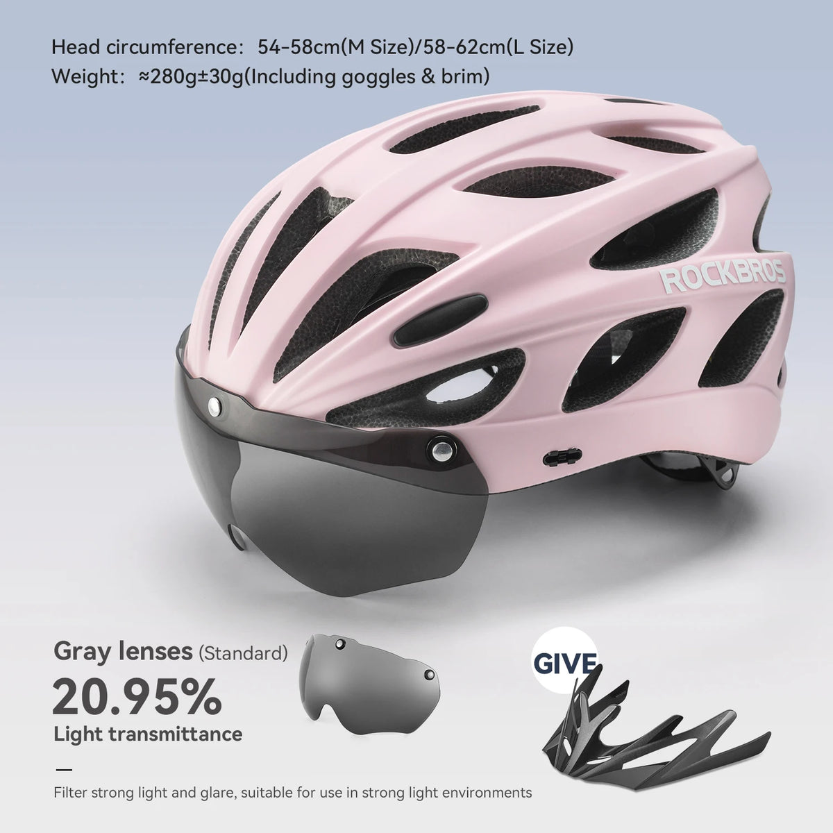 ROCKBROS Integrated Cycling Helmet With Goggles For MTB Road Bike