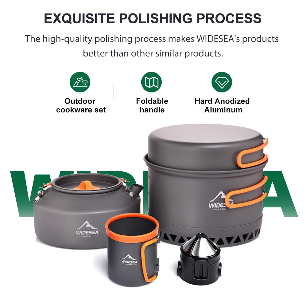 Widesea Lightweight Outdoor Camping Cookware Tableware Set