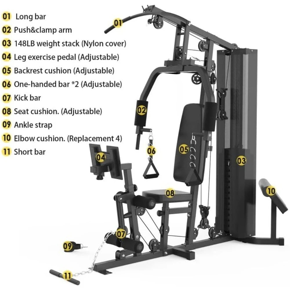 Multifunctional Full Body Home Gym Strength Training Equipment