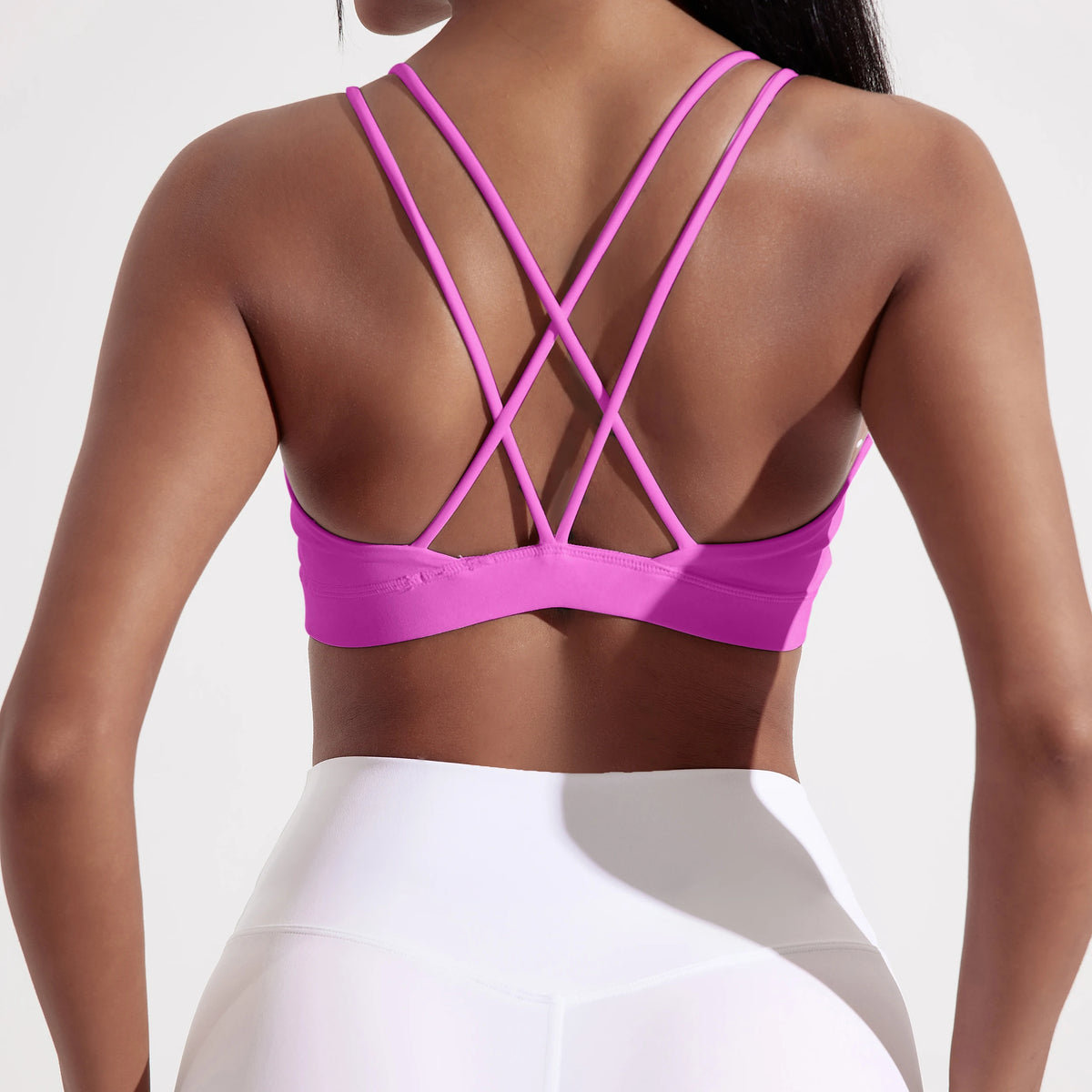 Womens High Support Cross Back Sports Bra Gym Yoga Training
