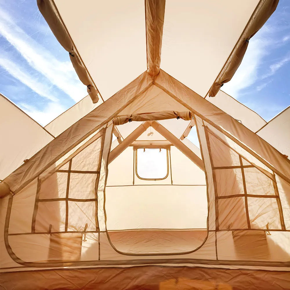 Family Inflatable Camping Tent With Pvc Skylight And Waterproof Design