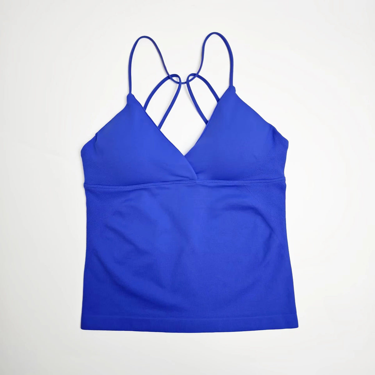NCLAGEN Women Seamless Twist Front Longline Yoga Workout Tank Top