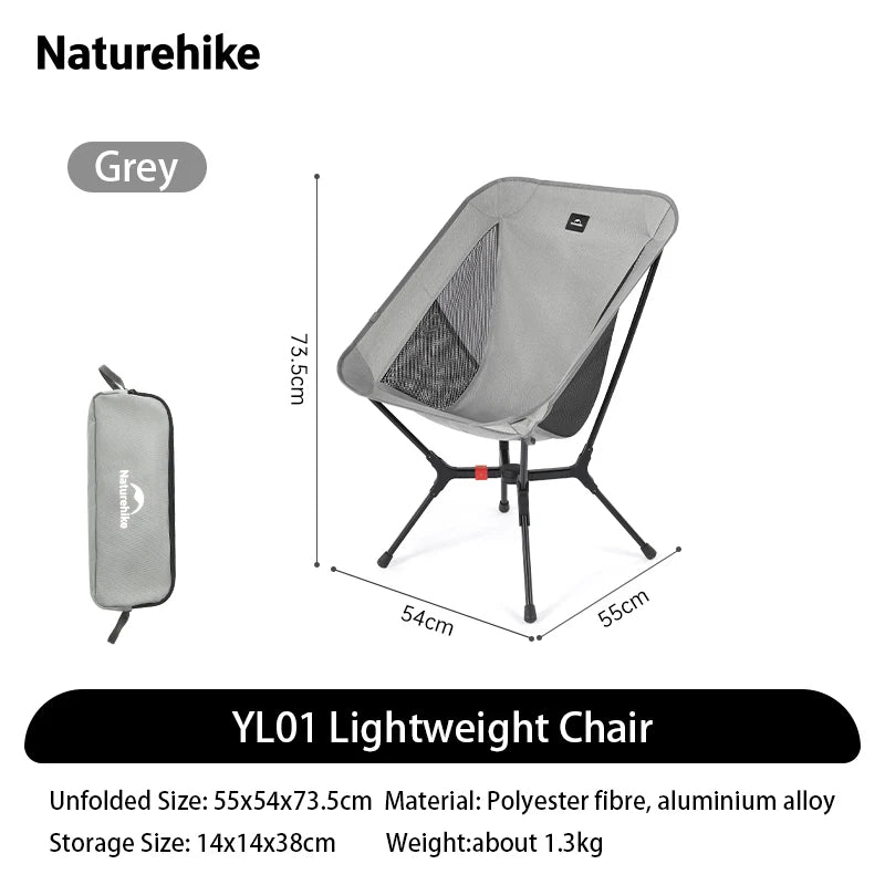 Naturehike Ultralight Aluminum Folding Camping Chair Portable Hiking Seating